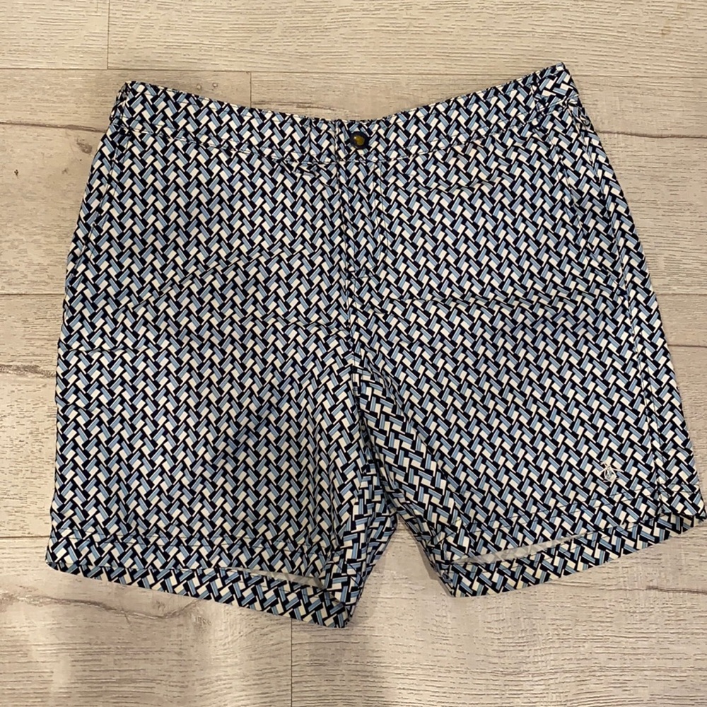 Penguin Blue patterned board shorts trunks size 30